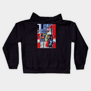 Fireman - Fire Truck With Hoses and Ax Kids Hoodie